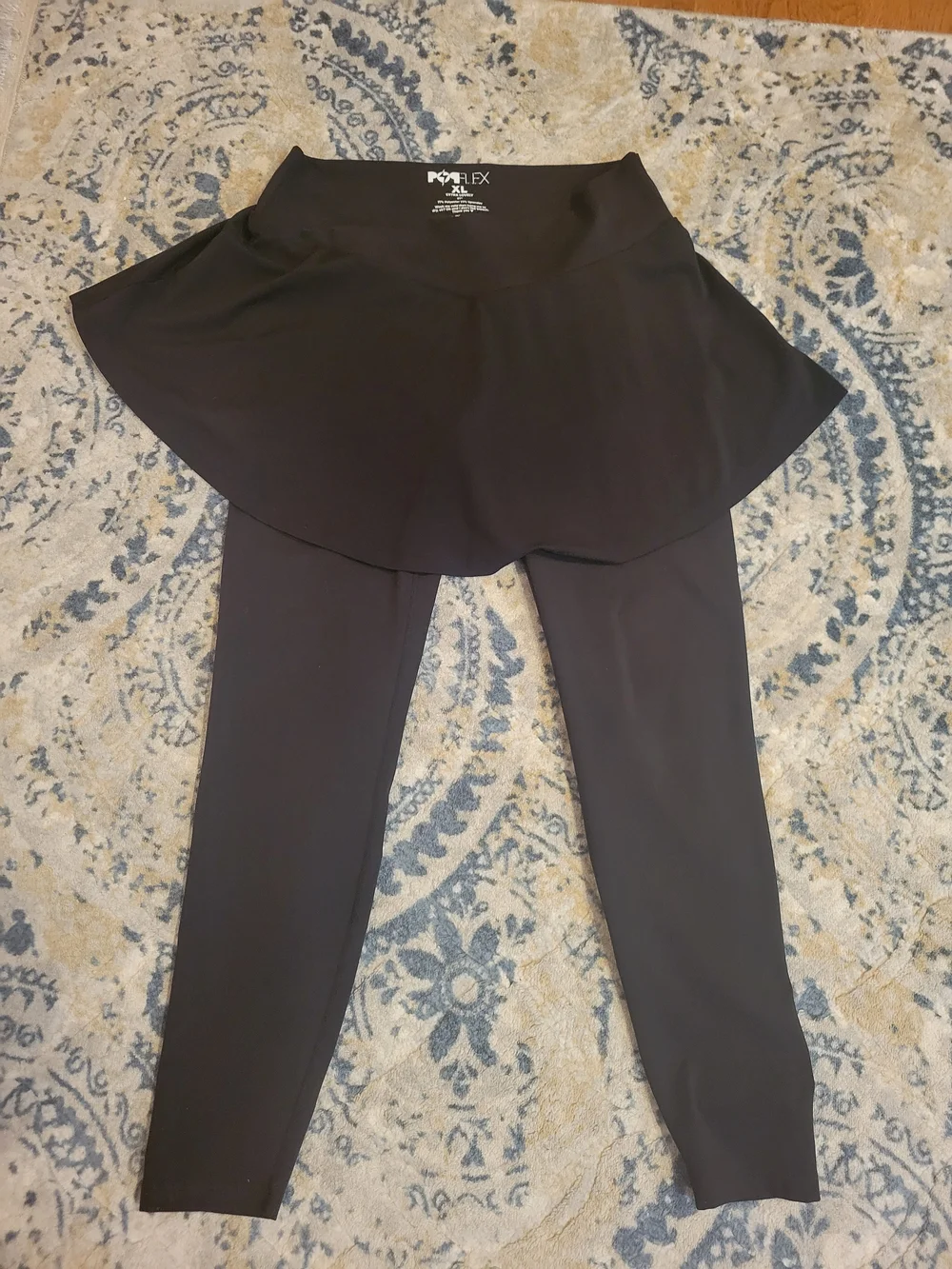 POPFLEX Crisscross Hourglass Black Skirted Active Leggings XL